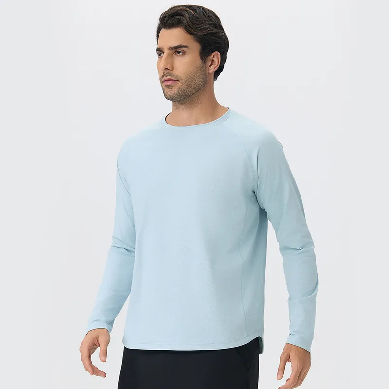 Camiseta deportiva de manga larga y cuello redondo, de secado rápido, para yoga, fitness y running (poliéster) EFGBYEL-61529