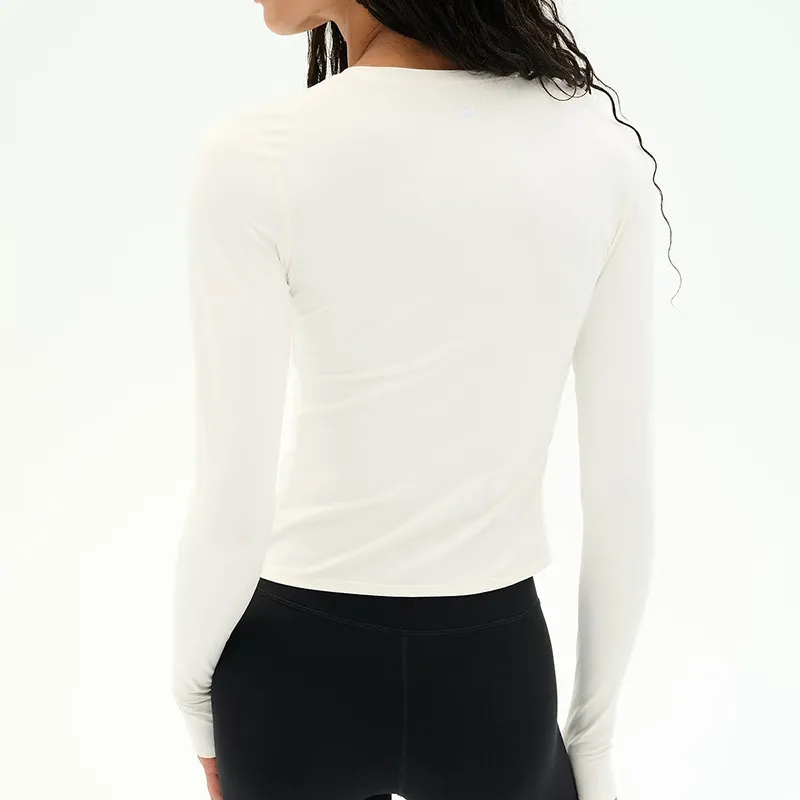 Top de yoga de manga larga para mujer: ideal para correr, deporte, fitness y pilates; prenda transpirable para entrenar (modelo FGBD9938)