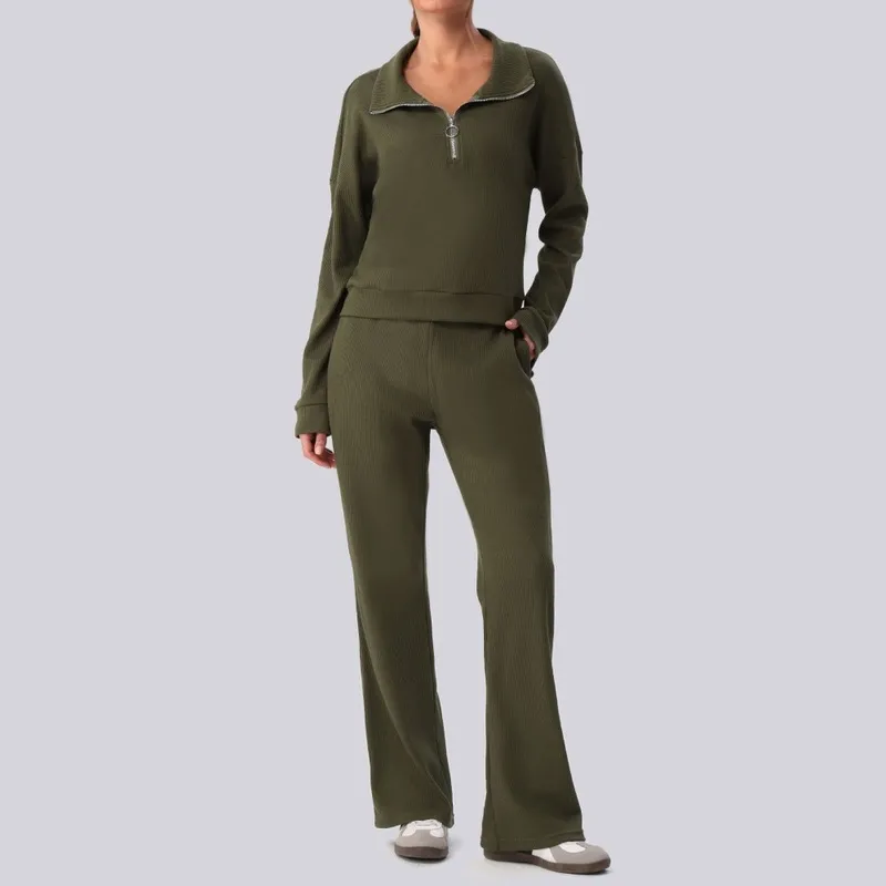 Conjunto de dos piezas para mujer: camiseta de manga larga y pantalón (estilo deportivo, yoga, fitness y gimnasio) FGBYW596+KW463