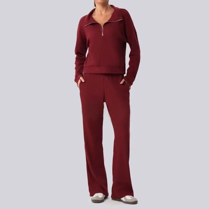 Conjunto de dos piezas para mujer: camiseta de manga larga y pantalón (estilo deportivo, yoga, fitness y gimnasio) FGBYW596+KW463