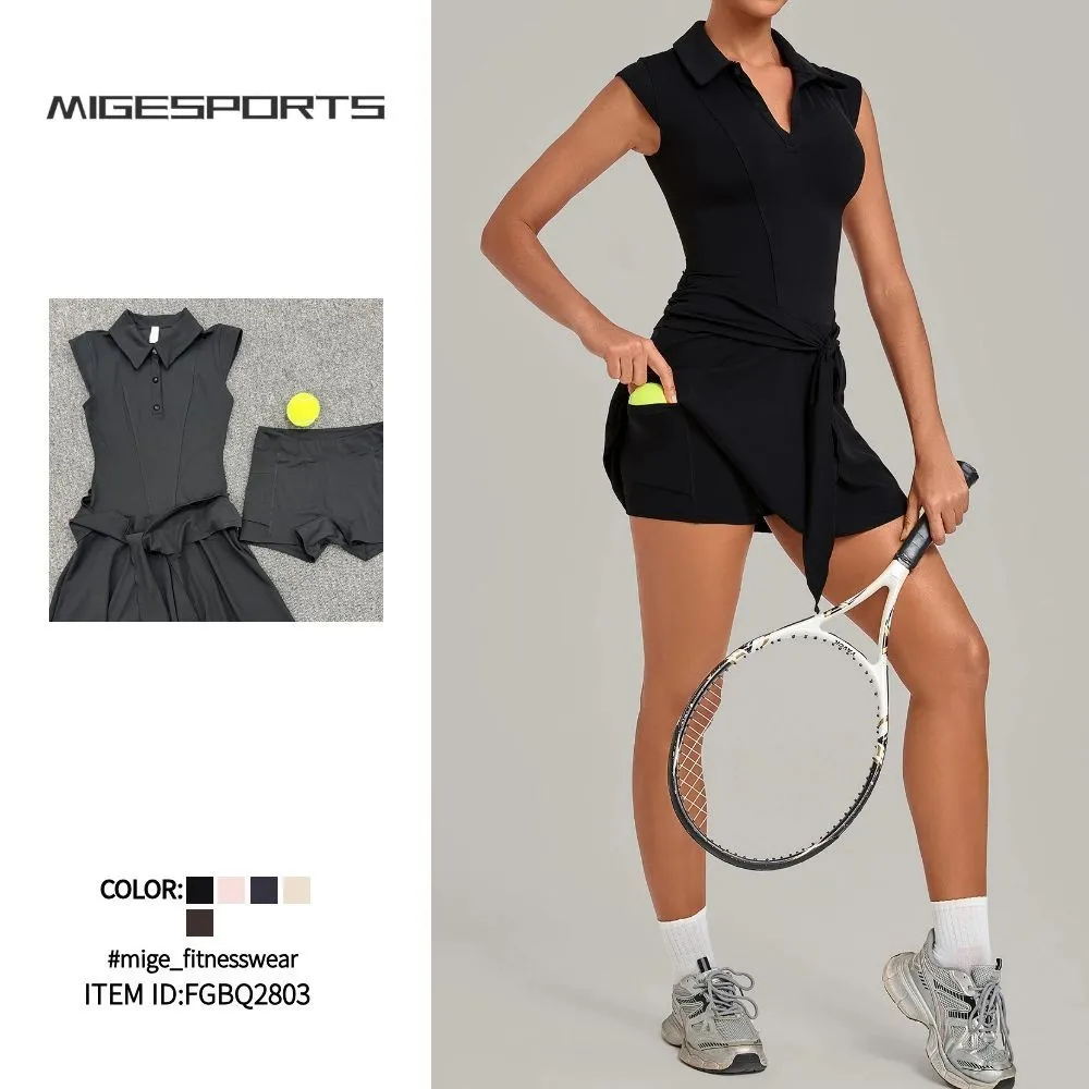 Falda deportiva para mujer (running, tenis, entrenamiento) con shorts integrados FGBQS2803