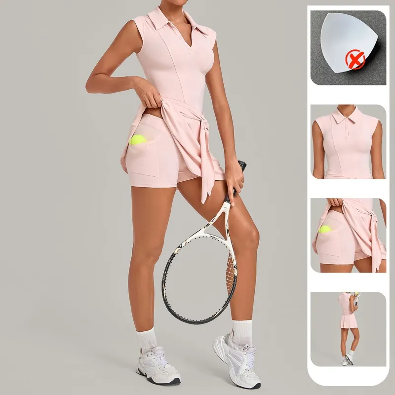 Falda deportiva para mujer (running, tenis, entrenamiento) con shorts integrados FGBQS2803