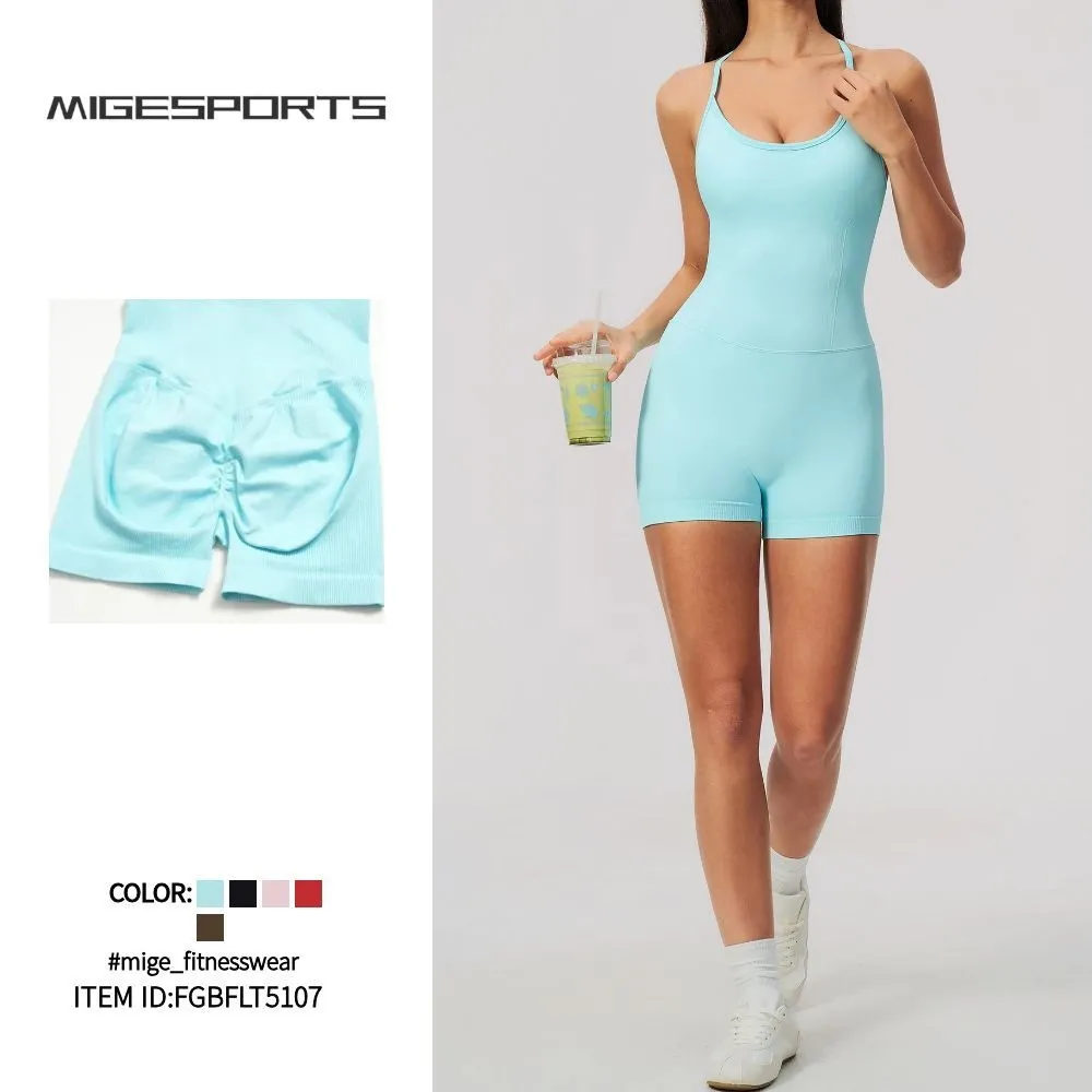 Mono deportivo de yoga para mujer, sin mangas y con espalda descubierta, de secado rápido (modelo FGBFLT5107)