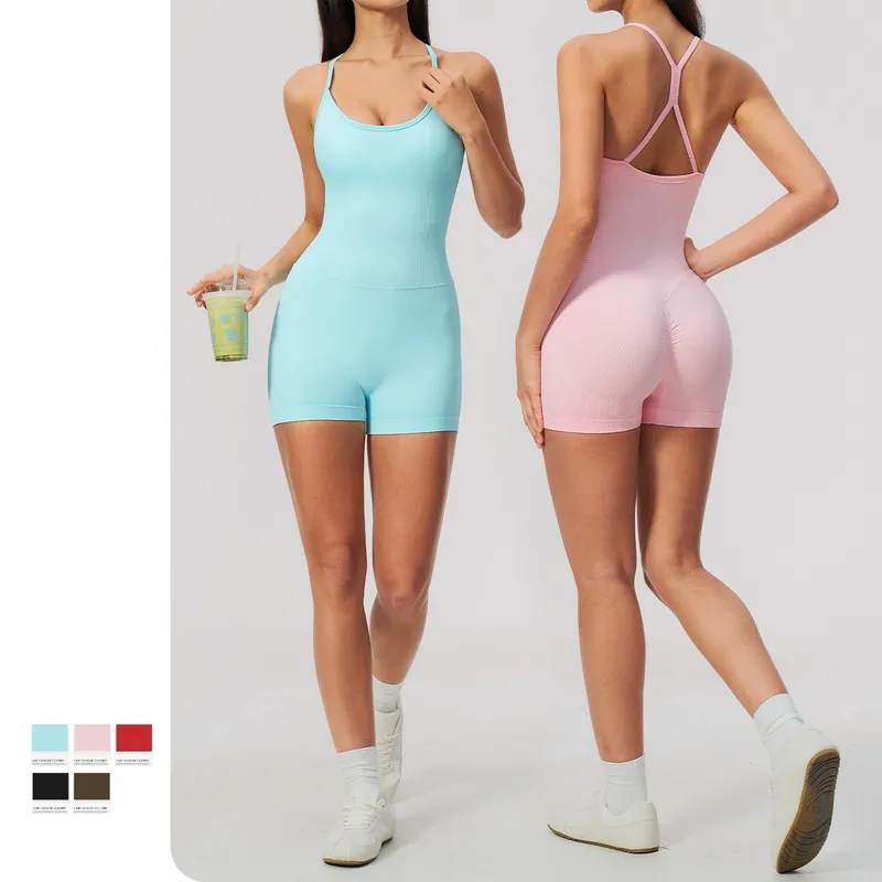 Mono deportivo de yoga para mujer, sin mangas y con espalda descubierta, de secado rápido (modelo FGBFLT5107)