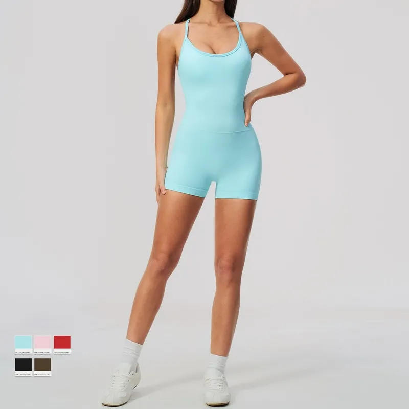 Mono deportivo de yoga para mujer, sin mangas y con espalda descubierta, de secado rápido (modelo FGBFLT5107)