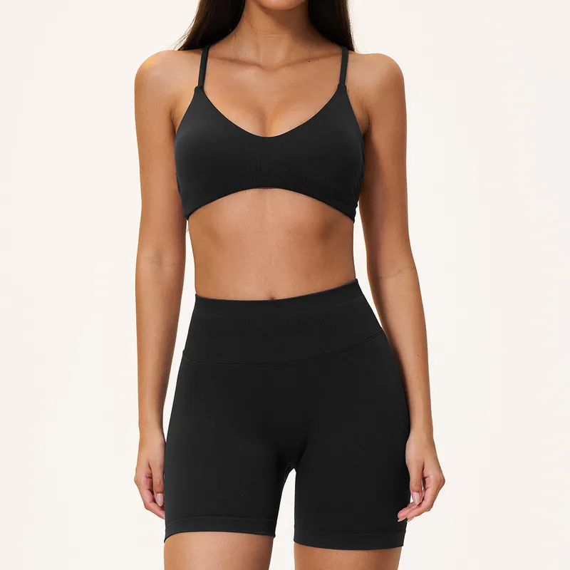 Conjunto deportivo sexy de 7 piezas en color sólido con logotipo personalizado para mujer (yoga, gimnasio, fitness) FGBTZ5112