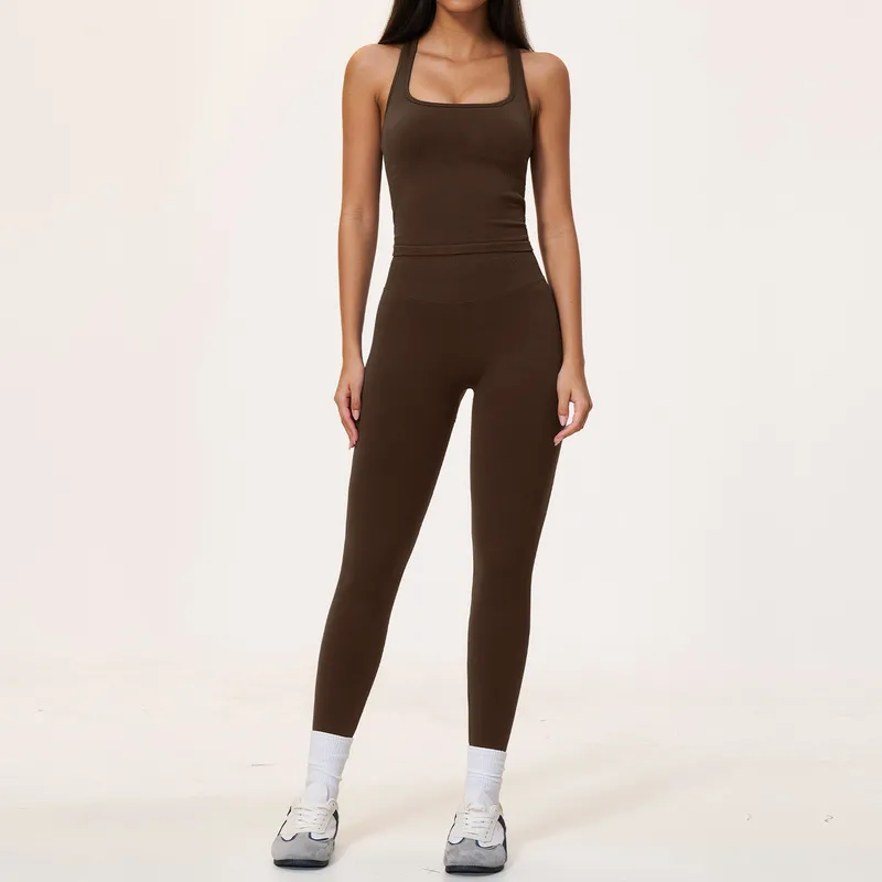 Conjunto deportivo sexy de 7 piezas en color sólido con logotipo personalizado para mujer (yoga, gimnasio, fitness) FGBTZ5112
