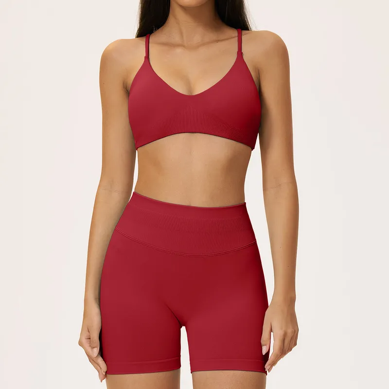 Sujetador y shorts rojos