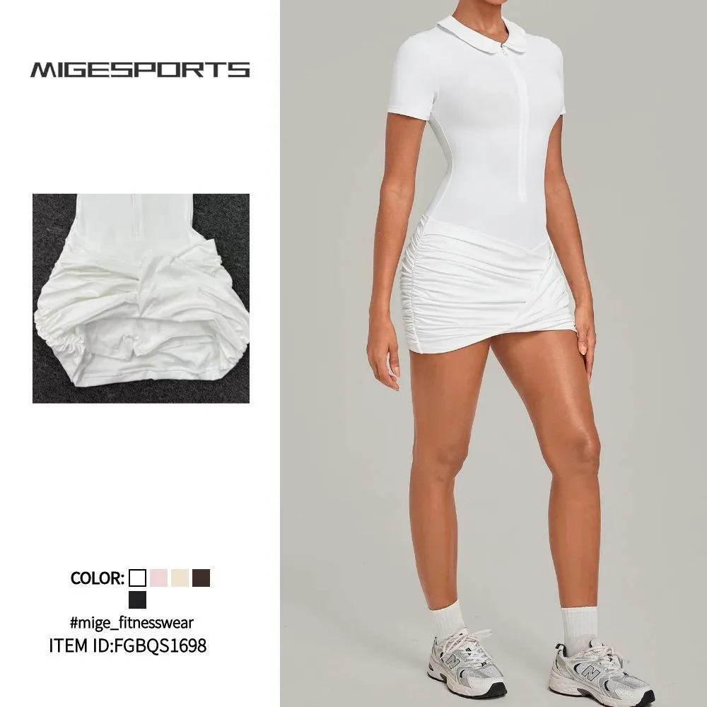 Vestido de tenis de una pieza, transpirable, de secado rápido y tejido elástico en cuatro direcciones (modelo FGBQS1698)