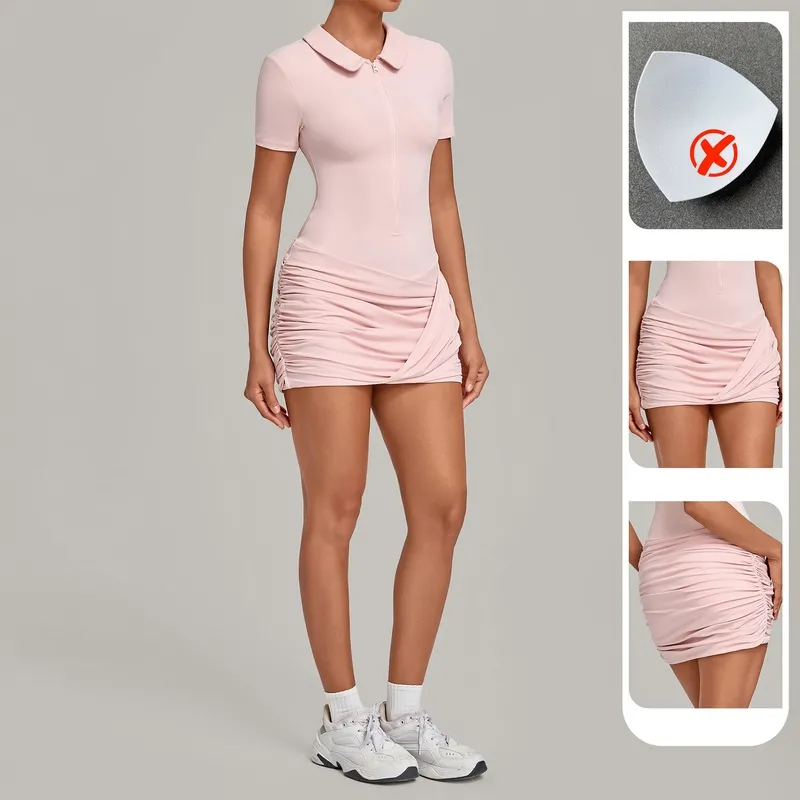 Vestido de tenis de una pieza, transpirable, de secado rápido y tejido elástico en cuatro direcciones (modelo FGBQS1698)