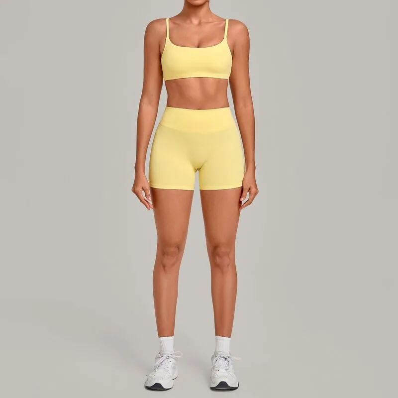 Conjunto de sujetador y shorts de tacto suave