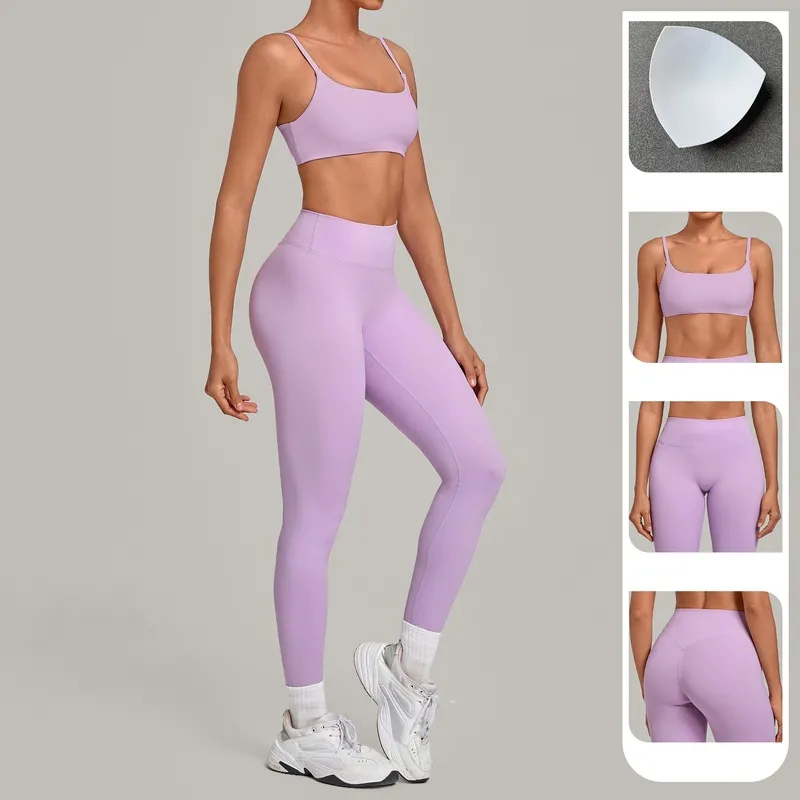 Conjunto de yoga y fitness para mujer, transpirable y de secado rápido (FGBQS3599+6220)