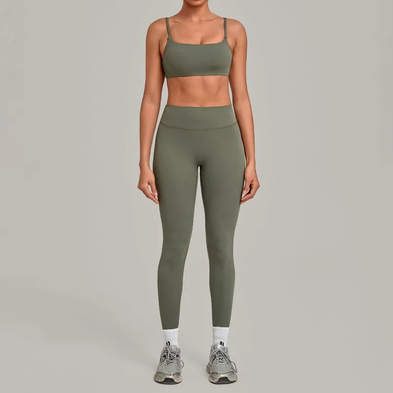 Conjunto de yoga y fitness para mujer, transpirable y de secado rápido (FGBQS3599+6220)