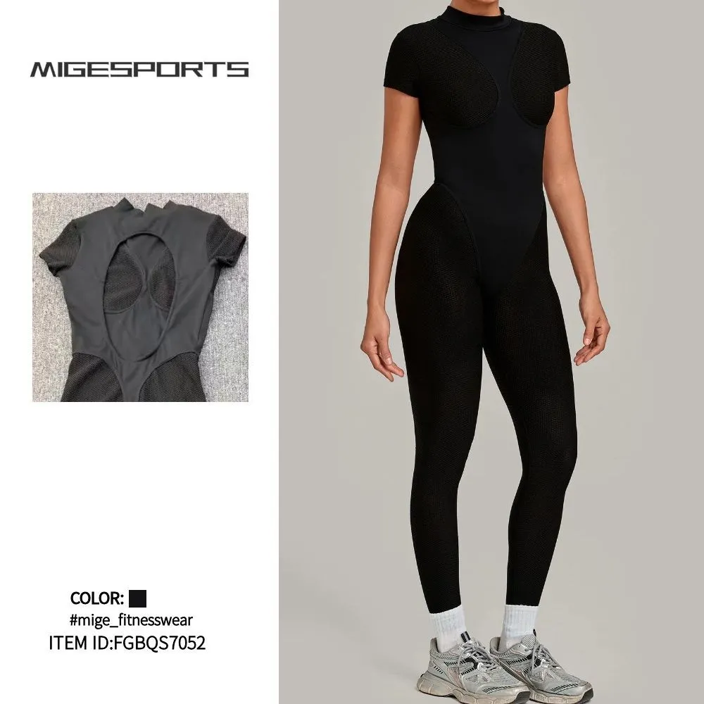 Mono deportivo para mujer: prenda ajustada de una pieza para yoga, running y fitness (modelo FGBQS7052)