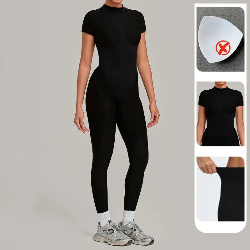 Mono deportivo para mujer: prenda ajustada de una pieza para yoga, running y fitness (modelo FGBQS7052)