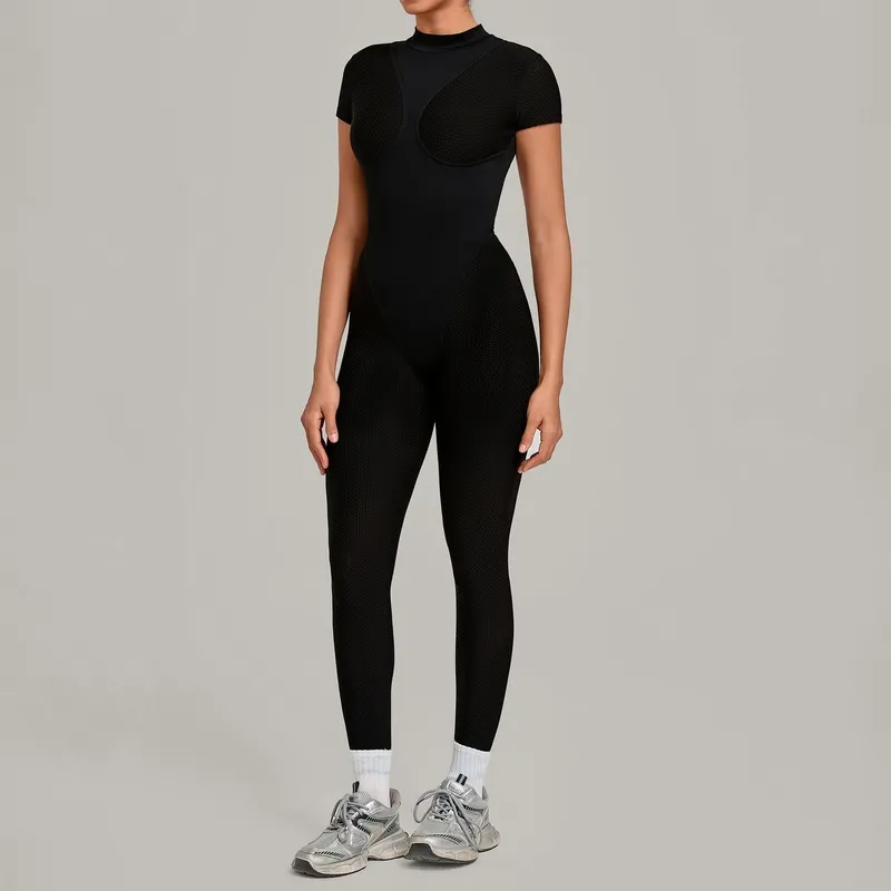 Mono deportivo para mujer: prenda ajustada de una pieza para yoga, running y fitness (modelo FGBQS7052)