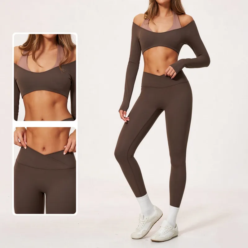 Conjunto de yoga deportivo de dos tonos para gimnasio y entrenamiento FGBTZ2588