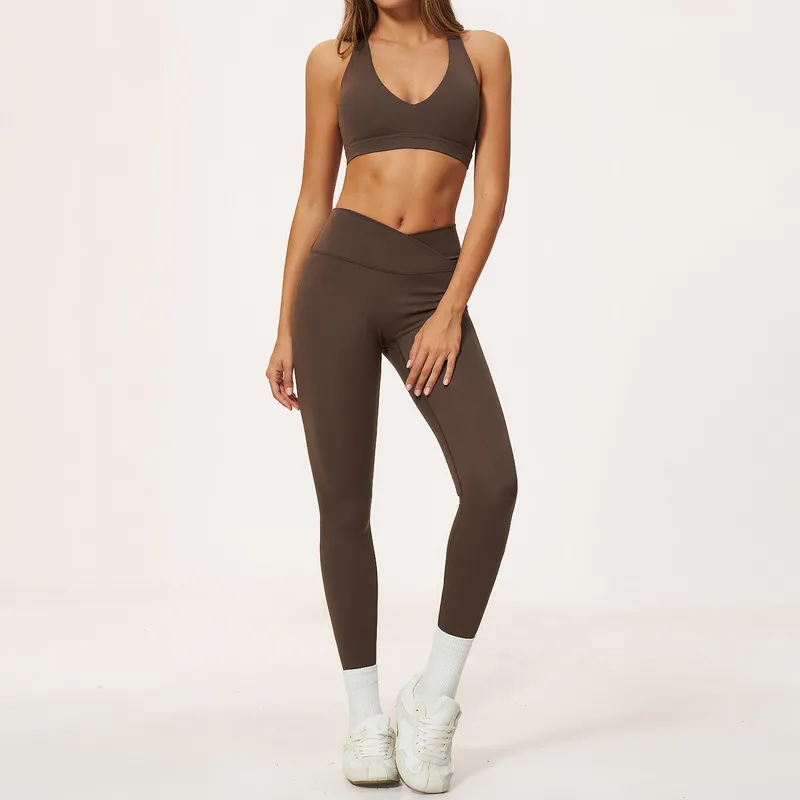 Conjunto de yoga deportivo de dos tonos para gimnasio y entrenamiento FGBTZ2588