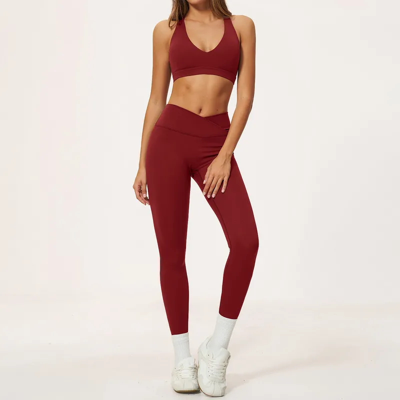 Conjunto de yoga deportivo de dos tonos para gimnasio y entrenamiento FGBTZ2588