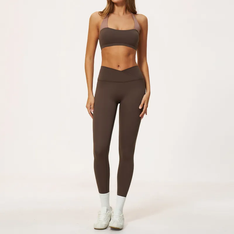 Conjunto de yoga deportivo de dos tonos para gimnasio y entrenamiento FGBTZ2588
