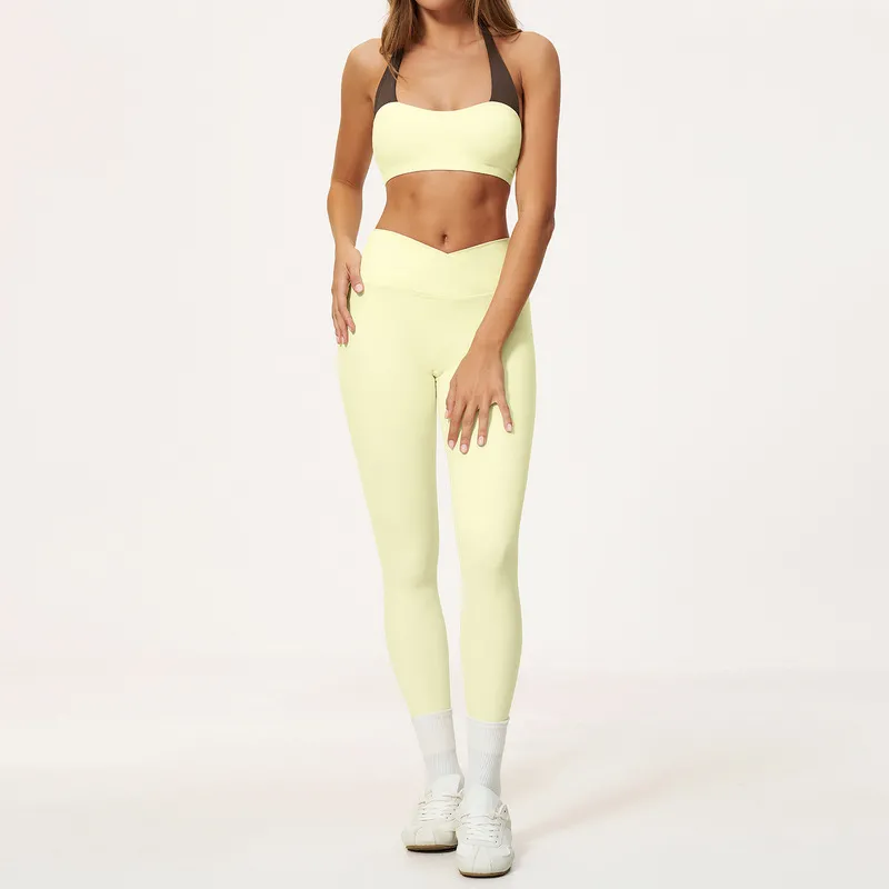 Conjunto de yoga deportivo de dos tonos para gimnasio y entrenamiento FGBTZ2588