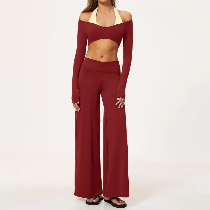 Conjunto de yoga deportivo de dos tonos para gimnasio y entrenamiento FGBTZ2588