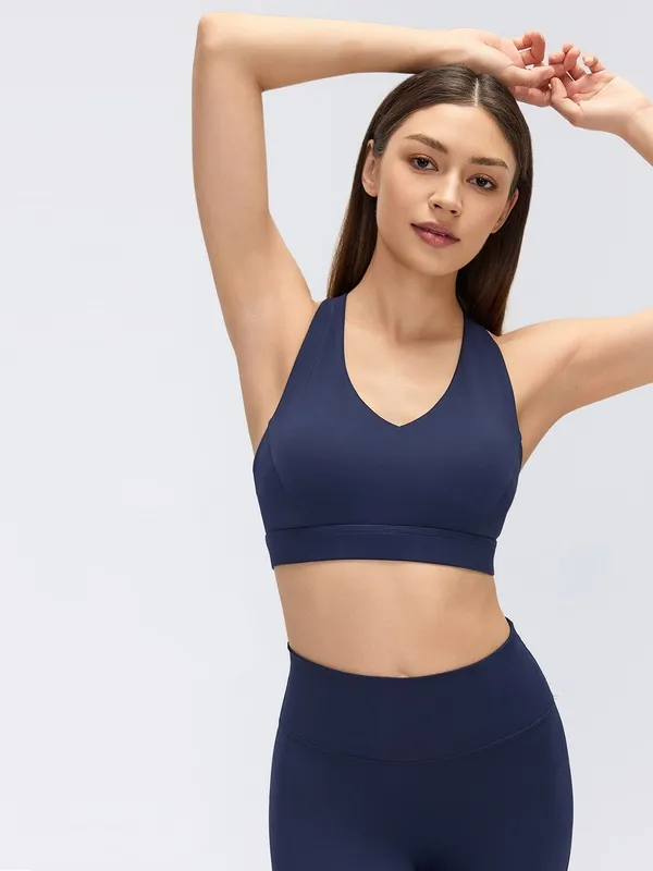 Sujetador deportivo de yoga para mujer: transpirable, con soporte, ligero, de elastano y con relleno (modelo FGBD26074)