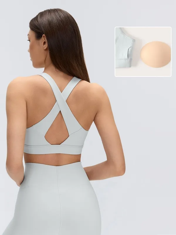 Sujetador deportivo de yoga para mujer: transpirable, con soporte, ligero, de elastano y con relleno (modelo FGBD26074)