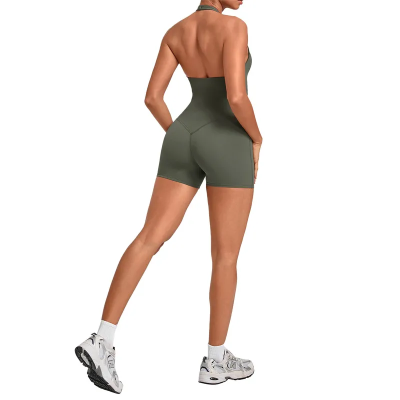 Mono de yoga de una pieza para mujer, transpirable, de secado rápido y con espalda abierta (modelo FGBQS4416)