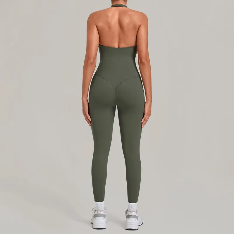 Mono deportivo de una pieza para mujer: ideal para yoga, entrenamiento, fitness, ballet, danza, running y gimnasio (Modelo FGBQS4518)
