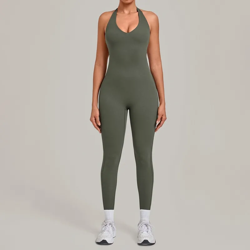Mono deportivo de una pieza para mujer: ideal para yoga, entrenamiento, fitness, ballet, danza, running y gimnasio (Modelo FGBQS4518)