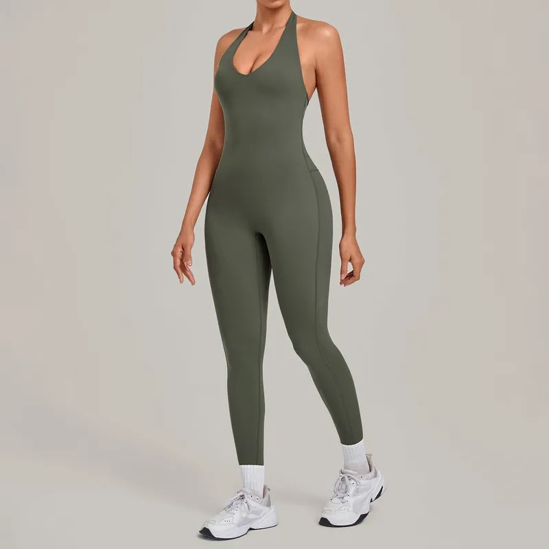 Mono deportivo de una pieza para mujer: ideal para yoga, entrenamiento, fitness, ballet, danza, running y gimnasio (Modelo FGBQS4518)