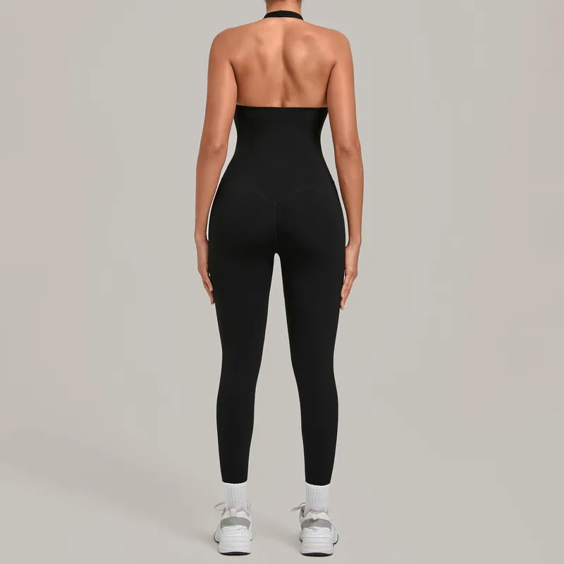 Mono deportivo de una pieza para mujer: ideal para yoga, entrenamiento, fitness, ballet, danza, running y gimnasio (Modelo FGBQS4518)