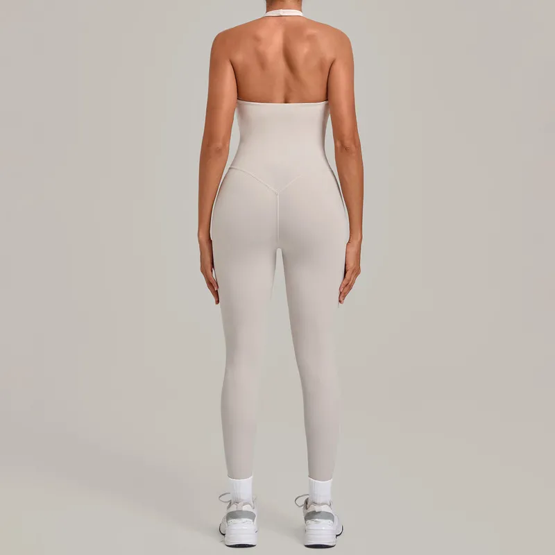 Mono deportivo de una pieza para mujer: ideal para yoga, entrenamiento, fitness, ballet, danza, running y gimnasio (Modelo FGBQS4518)