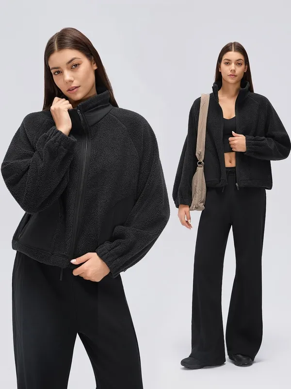 Conjunto deportivo para mujer (otoño-invierno): chaqueta de manga larga con cremallera completa y pantalones de pierna ancha – FGBD26121+D26122