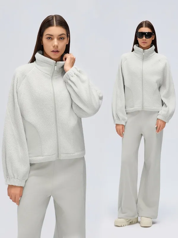 Conjunto deportivo para mujer (otoño-invierno): chaqueta de manga larga con cremallera completa y pantalones de pierna ancha – FGBD26121+D26122
