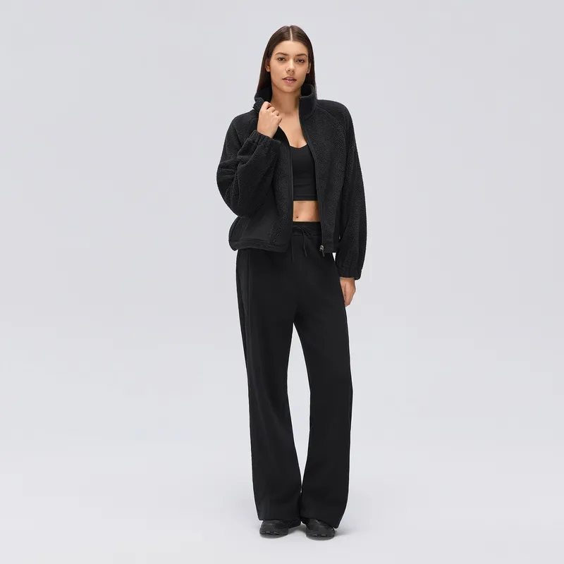 Conjunto deportivo para mujer (otoño-invierno): chaqueta de manga larga con cremallera completa y pantalones de pierna ancha – FGBD26121+D26122