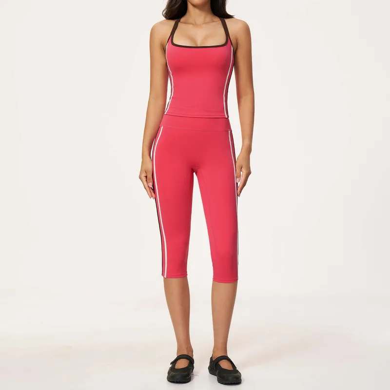 Conjunto de yoga para mujer de 6 piezas, set deportivo con cintura elástica para fitness y yoga, modelo FGBTZ2578