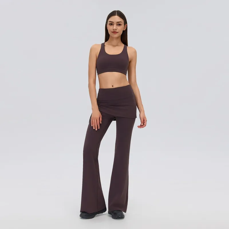 Conjunto de yoga para mujer, conjunto de dos piezas de cintura alta para actividades al aire libre o uso casual, ideal para pilates, entrenamiento y ejercicio físico (FGBD26141+D26142)