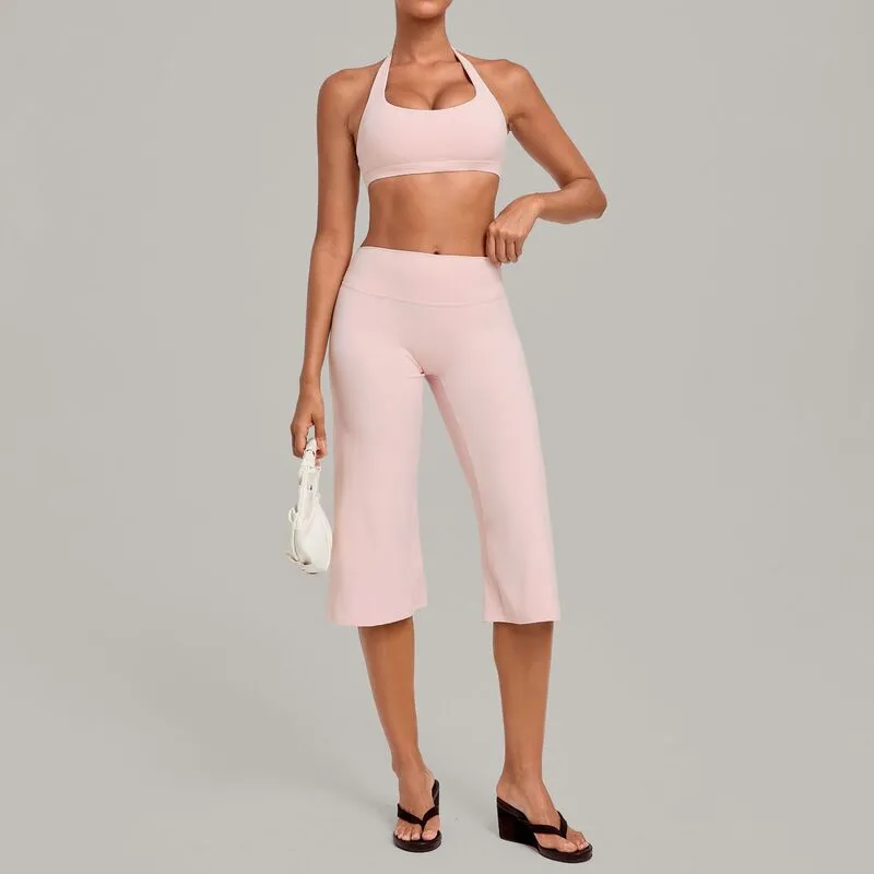 Sujetador rosa bebé + pantalones de largo 3/4