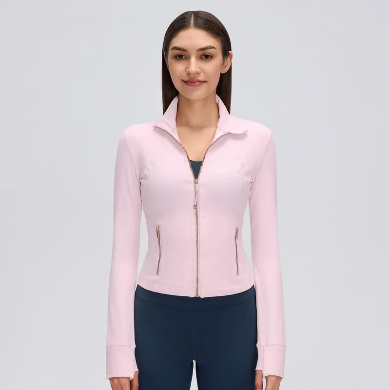Chaqueta deportiva para mujer, ideal para correr, entrenar y hacer ejercicio en el gimnasio; cuenta con cierre completo, bolsillos con cremallera y aberturas para los pulgares (modelo FGBD26161)