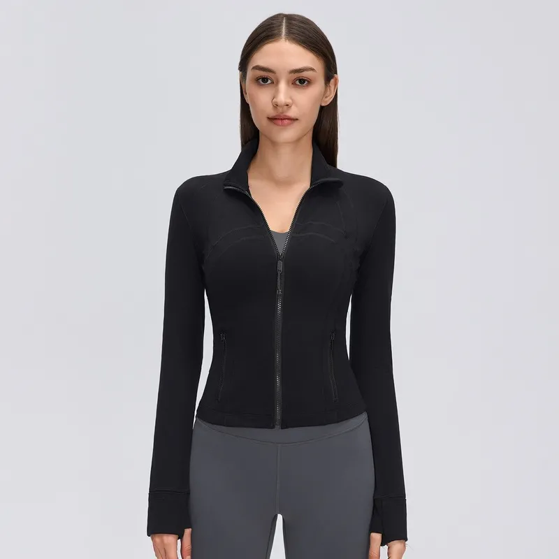 Chaqueta deportiva para mujer, transpirable y entallada, de manga larga con aberturas para los pulgares, ideal para correr, gimnasio, fitness y entrenamiento (FGBD26161)