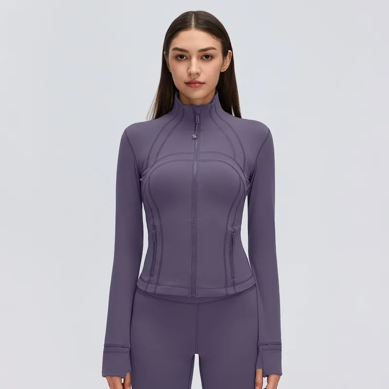 Chaqueta deportiva para mujer, transpirable y entallada, de manga larga con aberturas para los pulgares, ideal para correr, gimnasio, fitness y entrenamiento (FGBD26161)