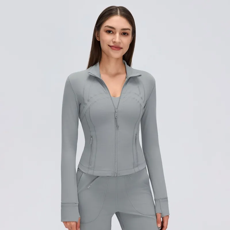 Chaqueta deportiva para mujer, transpirable y entallada, de manga larga con aberturas para los pulgares, ideal para correr, gimnasio, fitness y entrenamiento (FGBD26161)